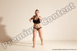 Underwear Martial art Woman White Moving poses Average long colored Dynamic poses Academic